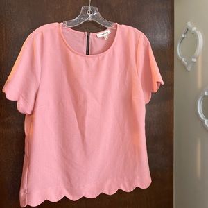 Pink scallop sleeve top